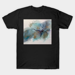 Aqua Whispy Abstract T-Shirt